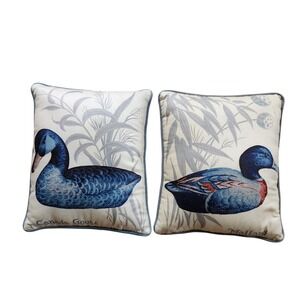 Vintage Throw Pillows Canada Goose‎ Mallard Bird Decorative Accent Pillow Set